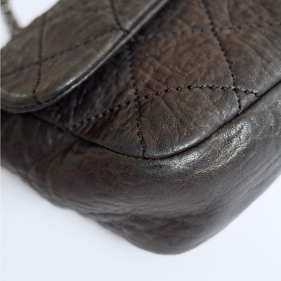 Authentic Preowned Chanel Black Lambskin Single Flap Bag Silver Hardware - Picture 6 of 14